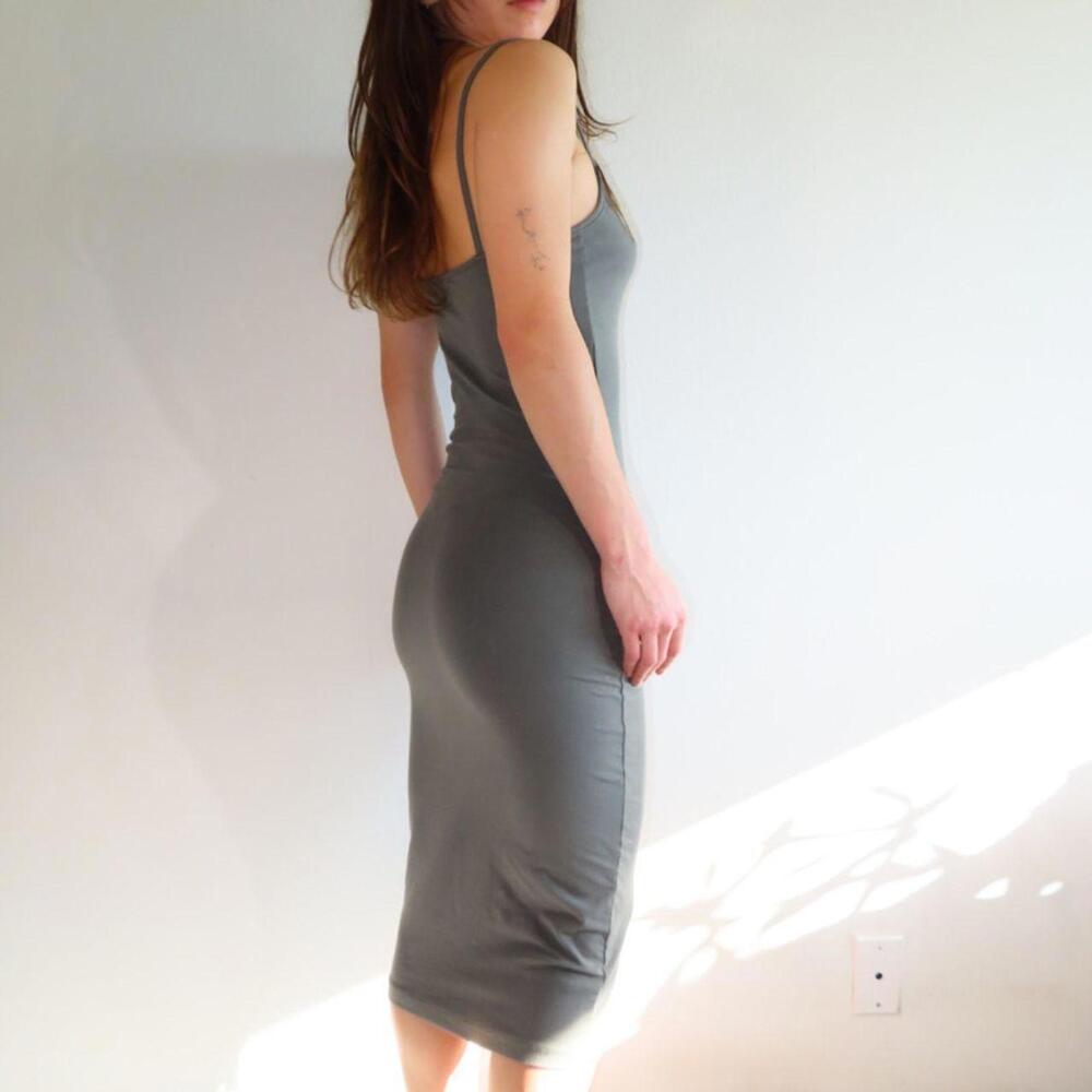James Perse Women's Green and Khaki Dress - Picture 4 of 5